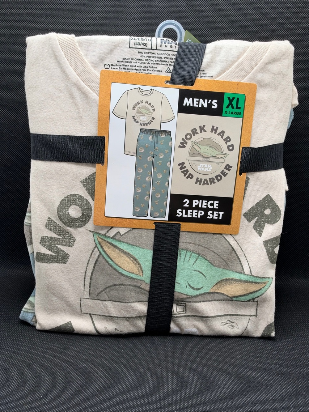 Star Wars Grogu 2pc Sleep Set “Work Hard Nap Harder”